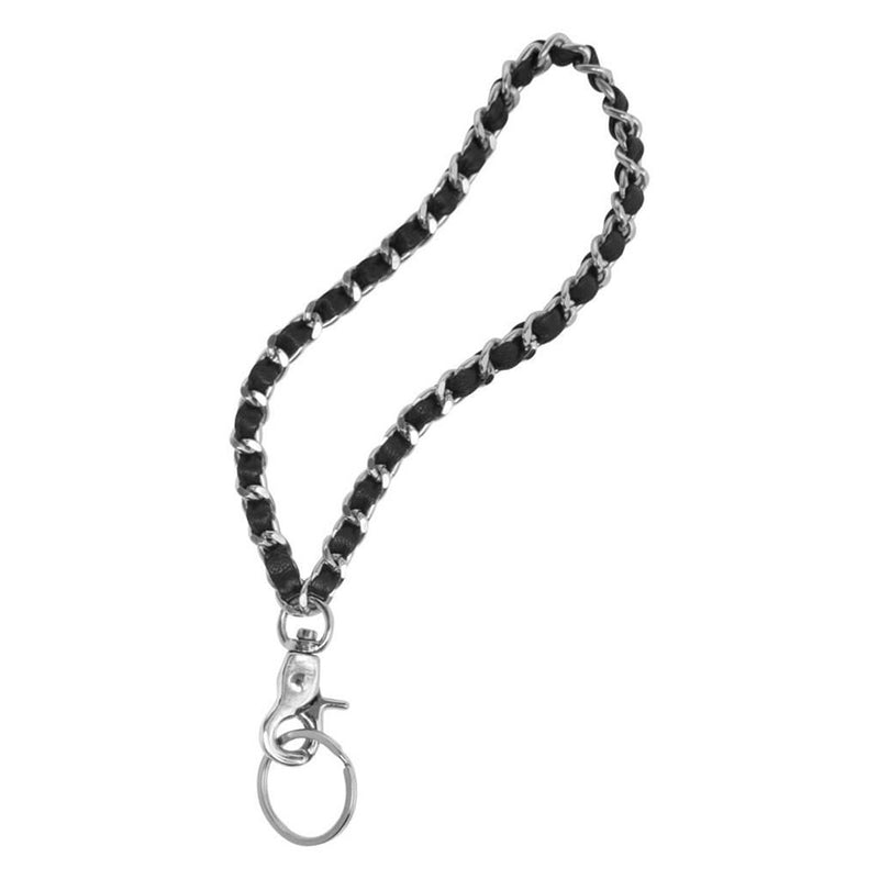 Key Chain - Braided Leather - Silver Hardware