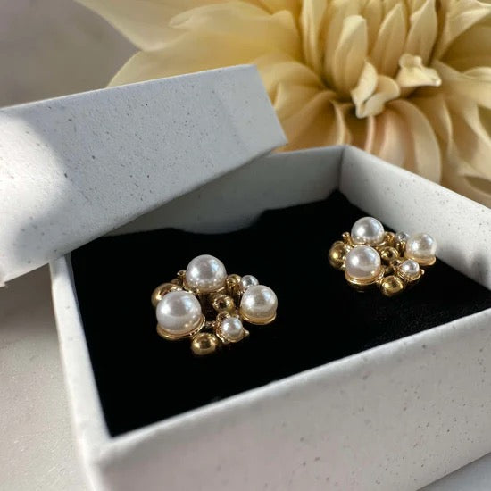 MAISA - Earrings - Gold plated - Pearls