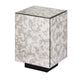 Plinth Side Table - Mirrored Glass - Antique Finish