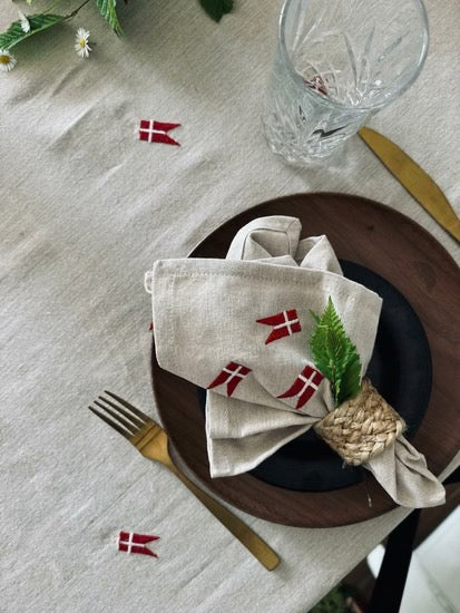 Napkin - Set/4 - Fabric - Danish Flag