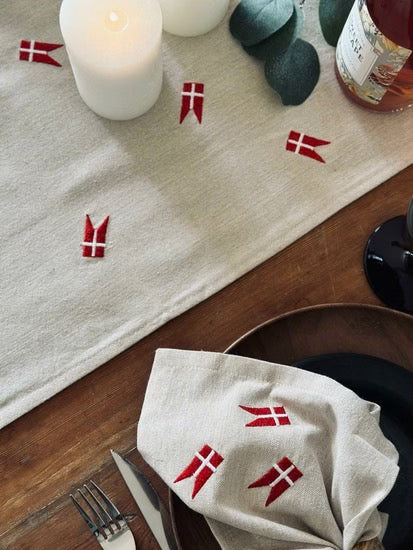 Napkin - Set/4 - Fabric - Danish Flag