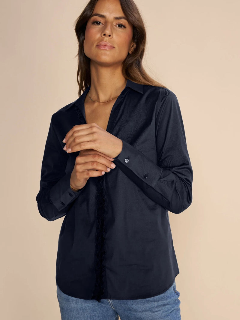 Shirt - Sybel Satin Shirt - Navy - LB