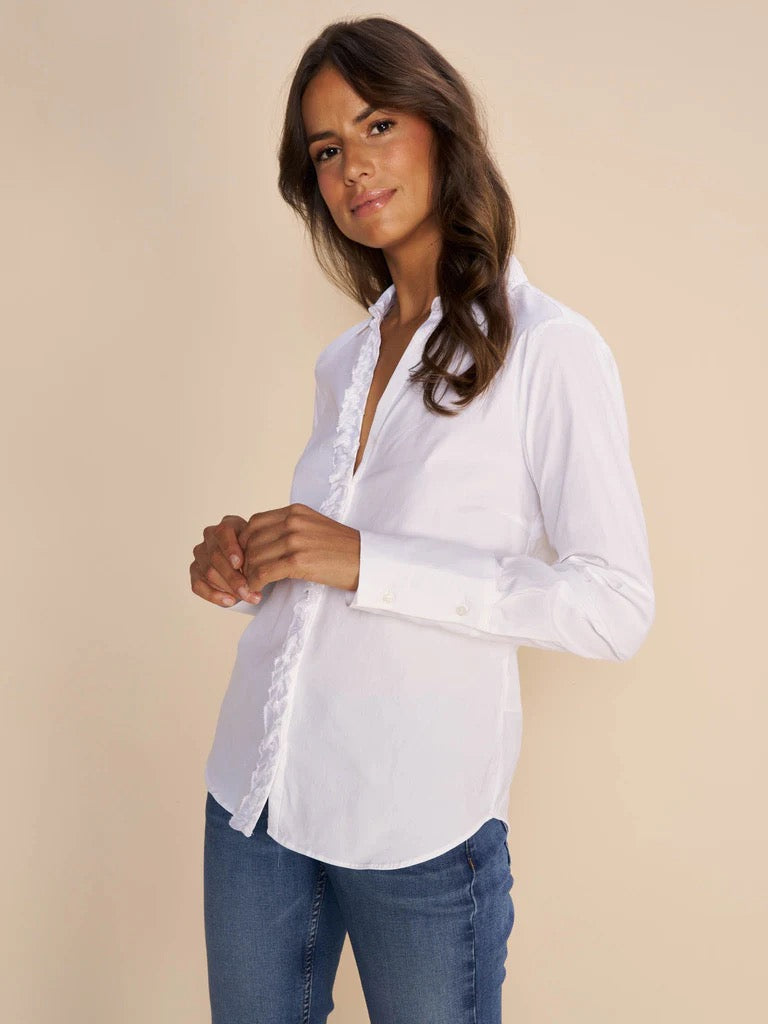 Shirt - Sybel Satin Shirt - White - LB