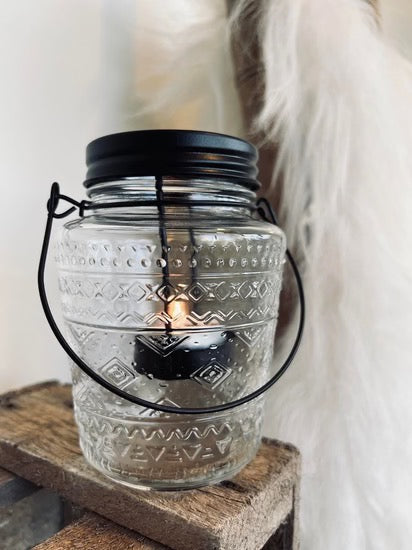 Candle Holder - Lantern Style - Black