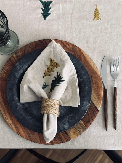 Christmas Napkin - Set/4 - Fabric - Trees