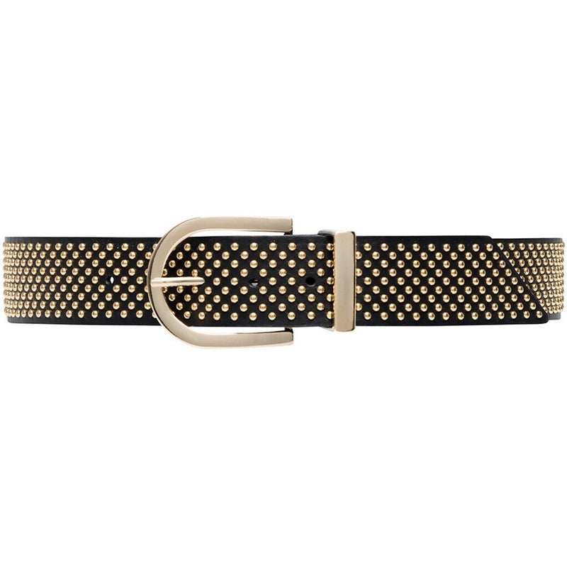 Belt With Gold Studs - Black/Gold