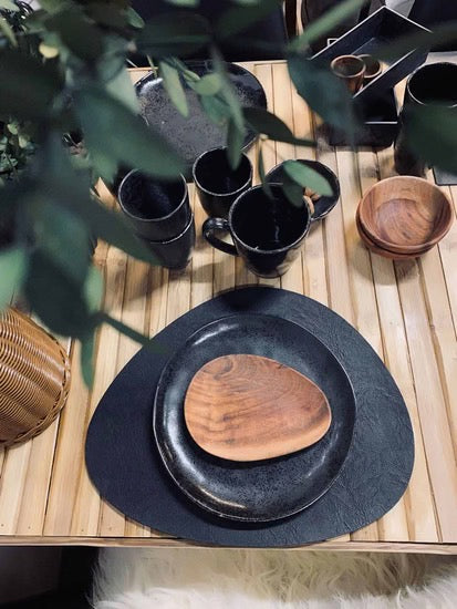 Placemat Curve - EVERYDAY - Faux Leather - Black