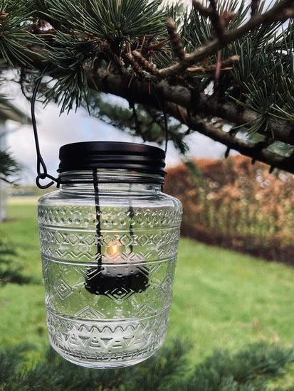 Candle Holder - Lantern Style - Black