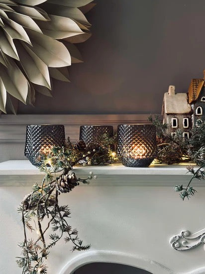 Candle Holder - Glass - Dark Grey