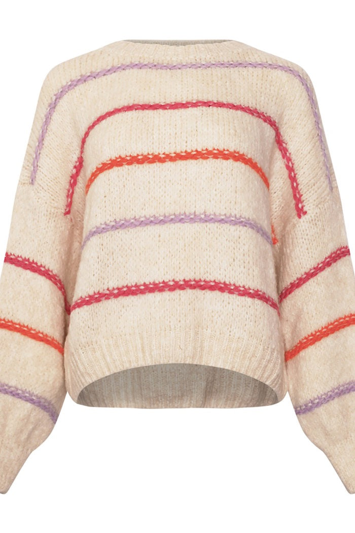 Jumper - KALITA KNIT - Oyster Berry Stripe