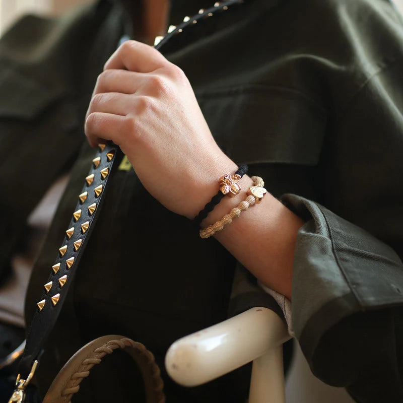 Hair Tie - Gold Bling Bee - Black