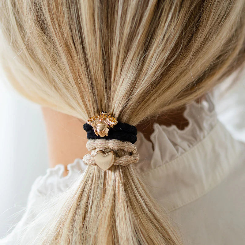 Hair Tie - Gold Bling Bee - Black