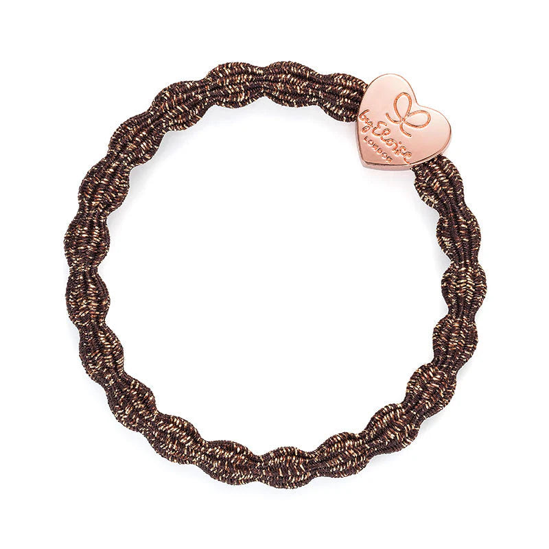 Hair Tie Metallic - Rose Gold Heart - Bronze