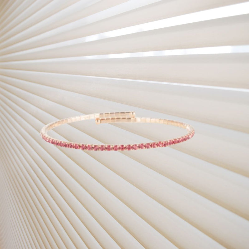 Bangle - EMMA - CZ DARK PINK - Rose Gold Plated