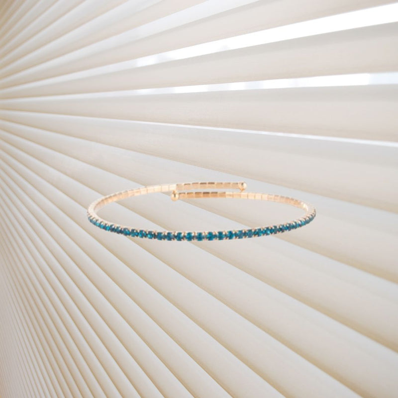 Bangle - EMMA - CZ TURQOISE - Gold Plated