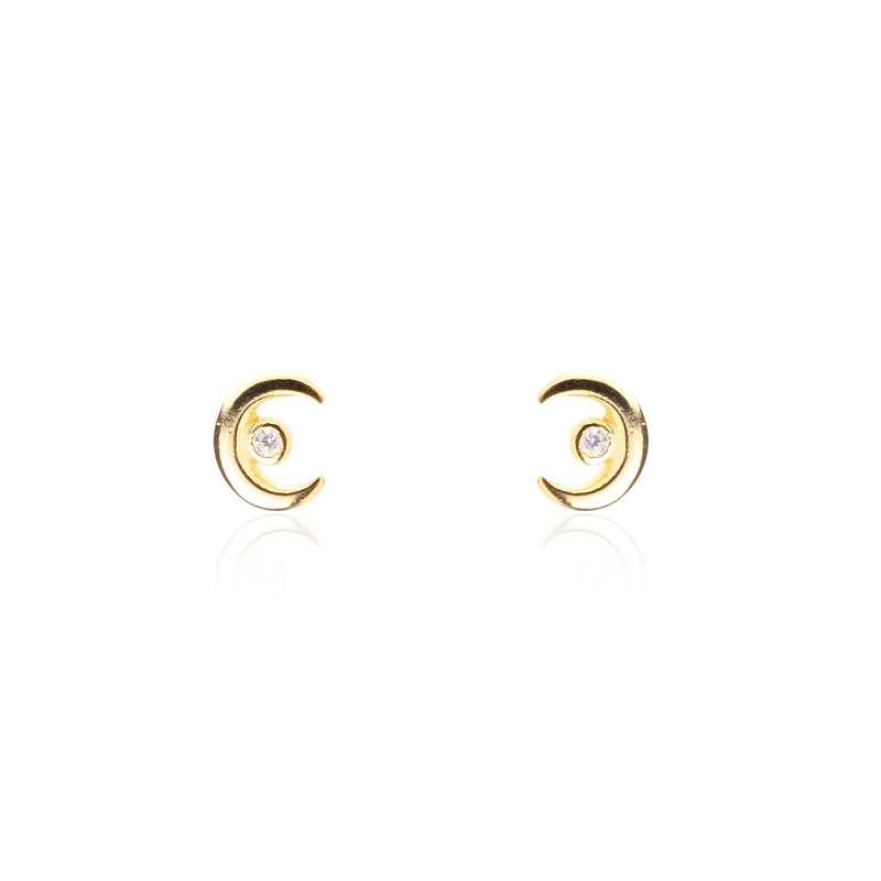 Cresent Moon Stud Earrings