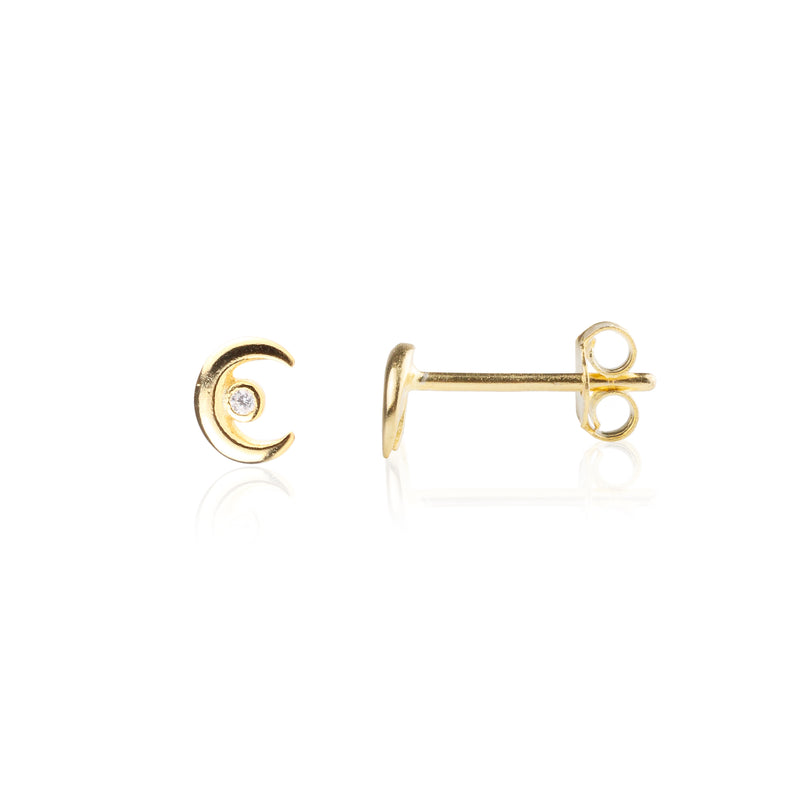 Cresent Moon Stud Earrings