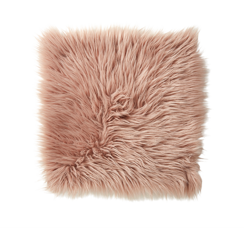 Seat Pad - Lamb Skin - Faux Fur - Rose