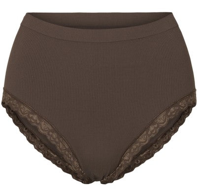 Feline Rib Midi Knickers - Coffee