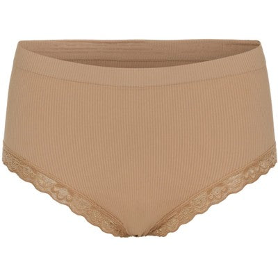 Feline Rib Midi Knickers - Nude