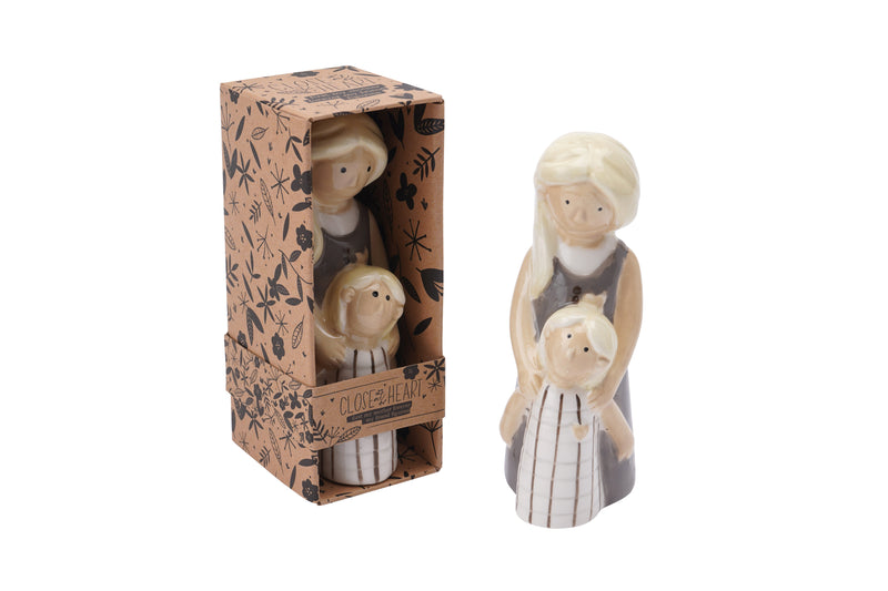Mother and Daughter Ceramic Figurine