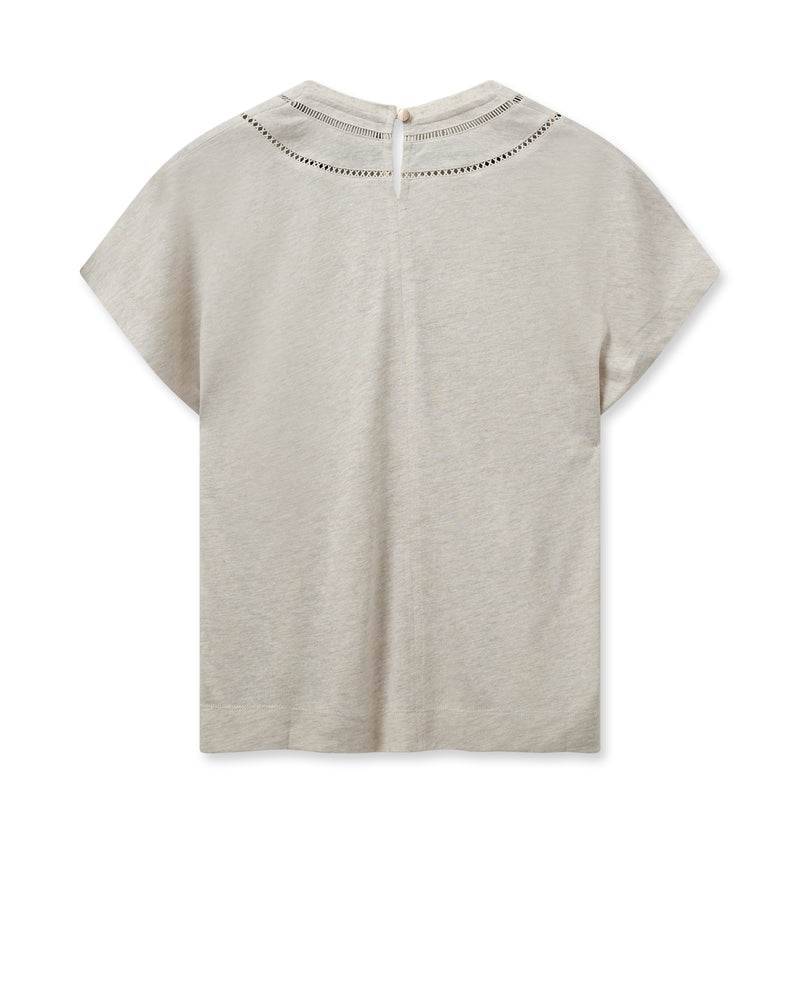 Top - COEL V-NECK TEE - Cement