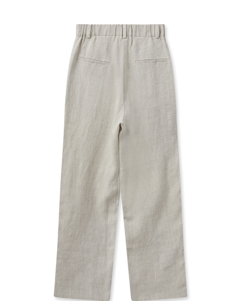 Trousers - ADLANA LINEN PANT - CEMENT - LB