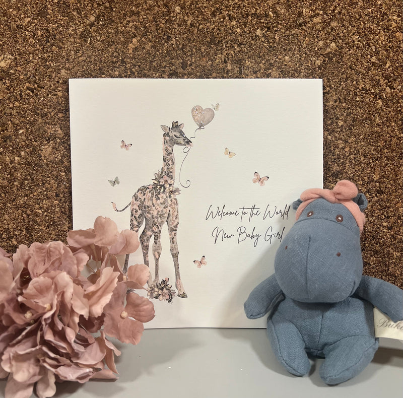 Soft Toy Hippo With Hairband - Denim Blue