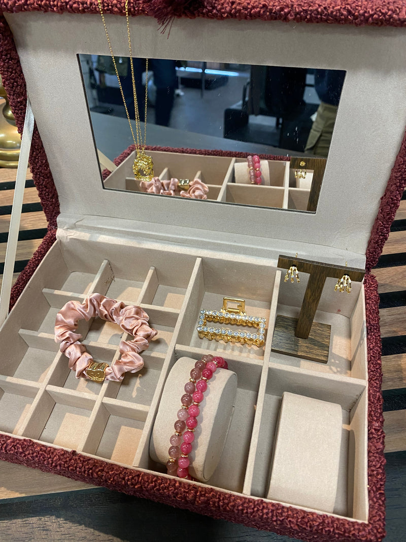 Jewellery Box - Boucle - Burgundy
