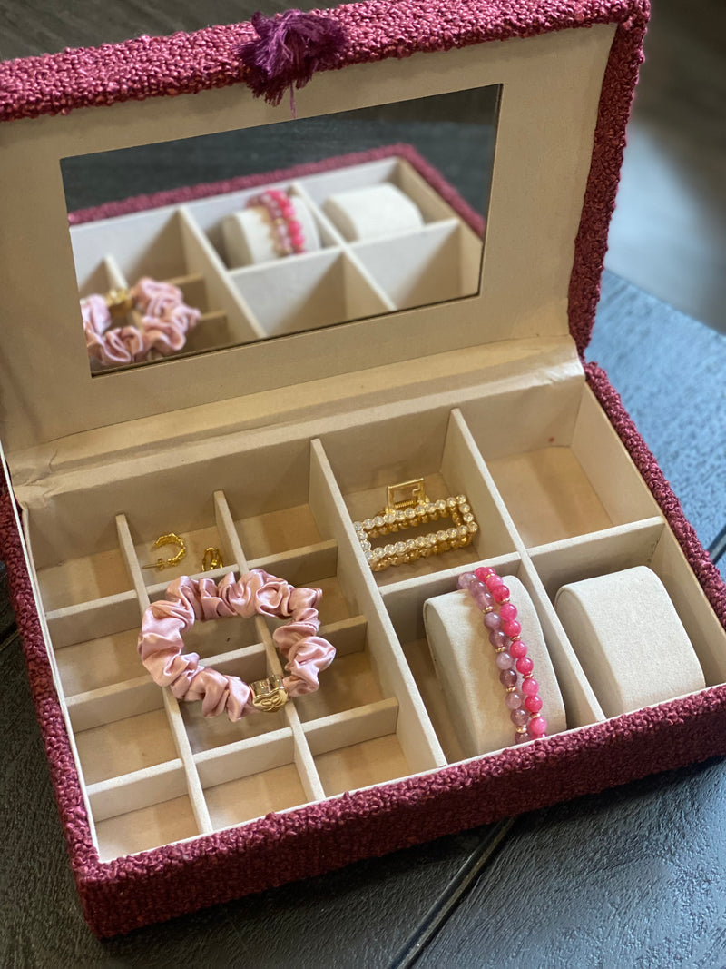 Jewellery Box - Boucle - Burgundy