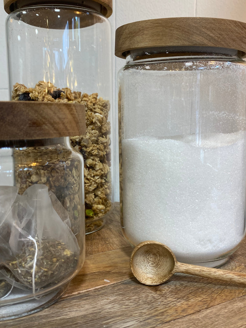 Storage Jar - Glass - Wooden Lid - 700 ML