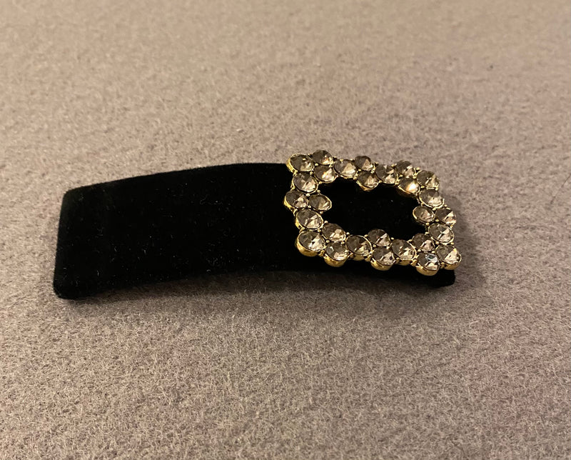 Hairclip - Velvet - Embellished - Black
