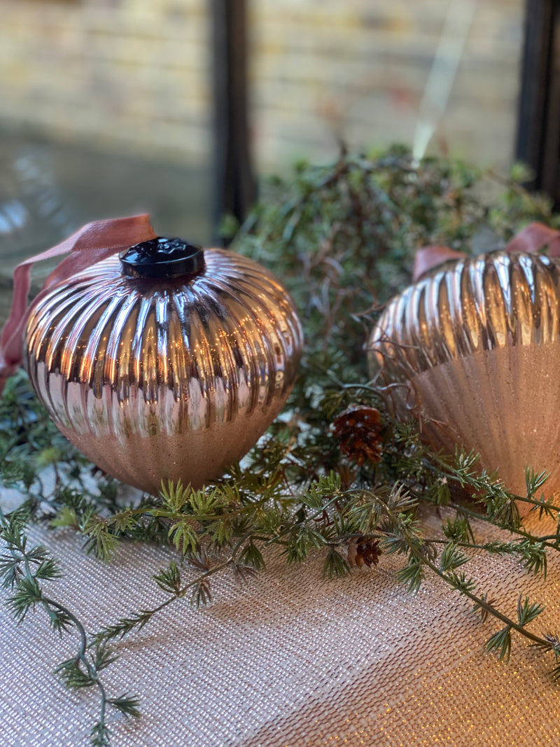 Bauble - Onion - Pink - H 13cm