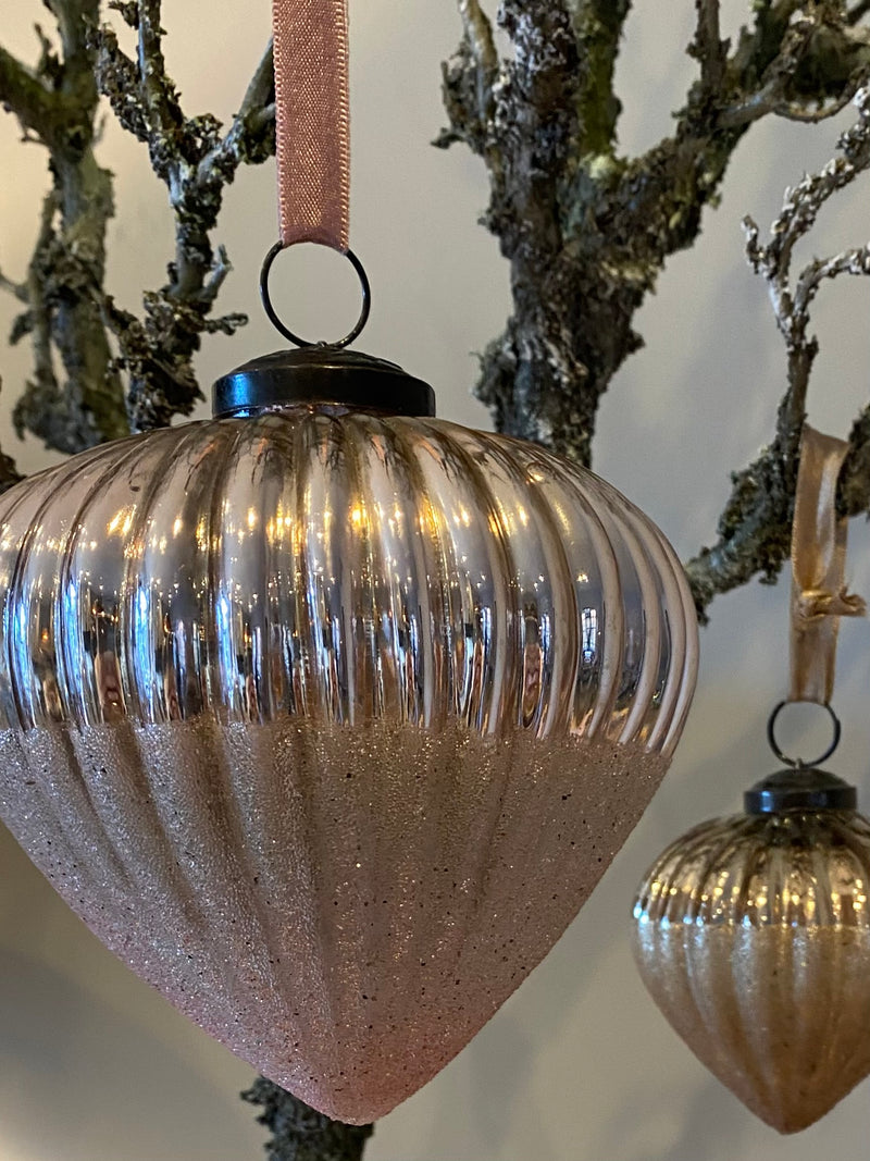 Bauble - Onion - Pink - H 13cm
