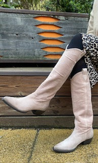 Boots Cowboy Suede Soft Pink