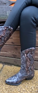 Boots Cowboy - Grey Multi Snake Print