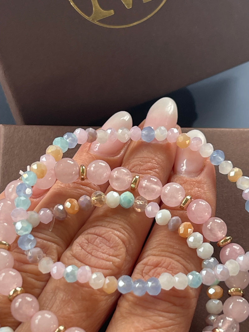 Bracelets - SET/3 - LUNA - Soft Pink Summer