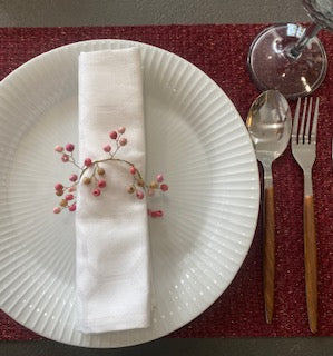 Place Mat - Burgundy - Gold Thread