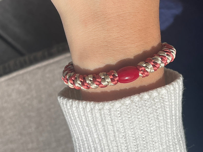 DANISH - Hair Tie - Supreme - Coral/Beige Stripe