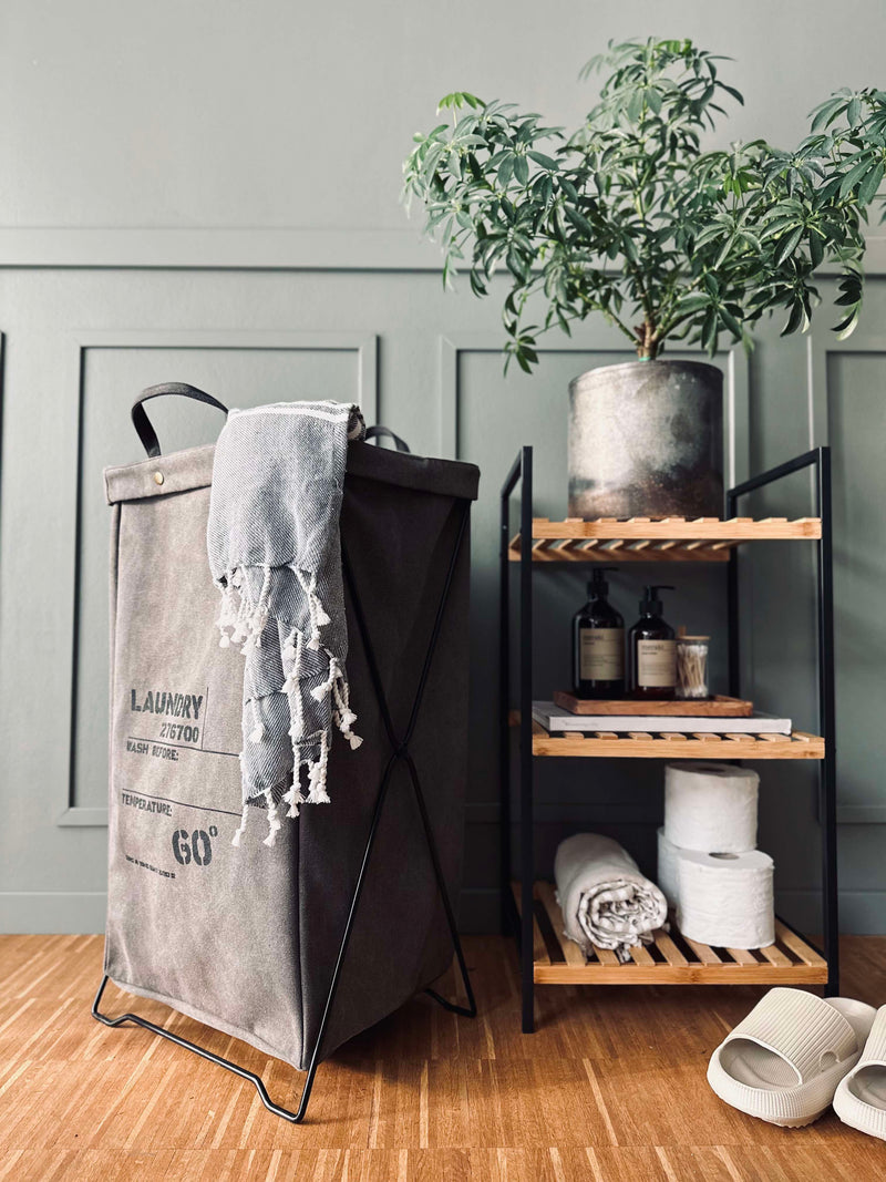 Laundry Basket - Canvas - Dark Grey