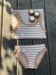 Top - ISA STRIPE RIB - NUDO/BIANCO