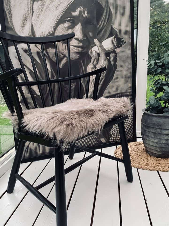 Seat Pad - Lamb Skin - Faux Fur - Mocca