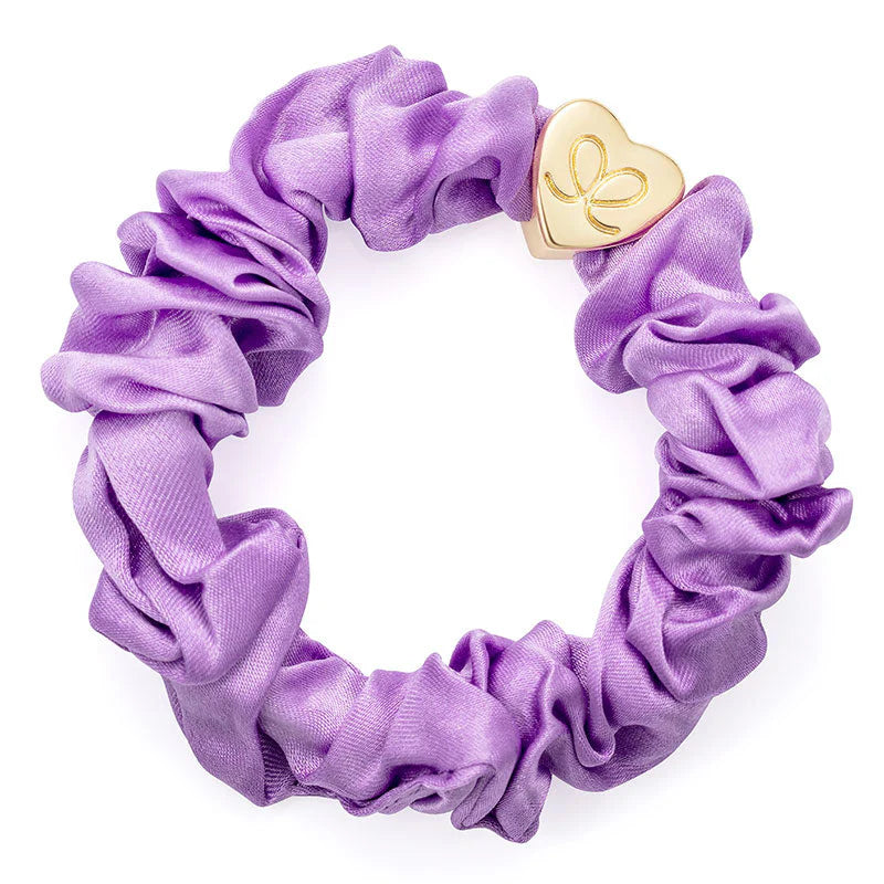Scrunchie - Silk - Gold Heart - Lilac