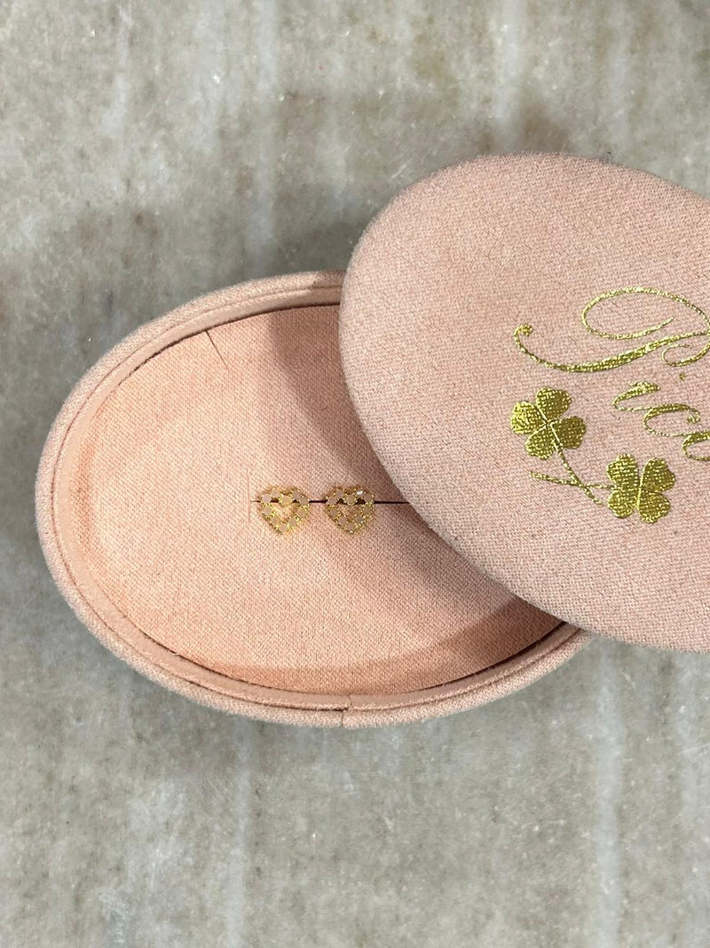 La Caeur - Heart Stud Earrings - Powder Opal
