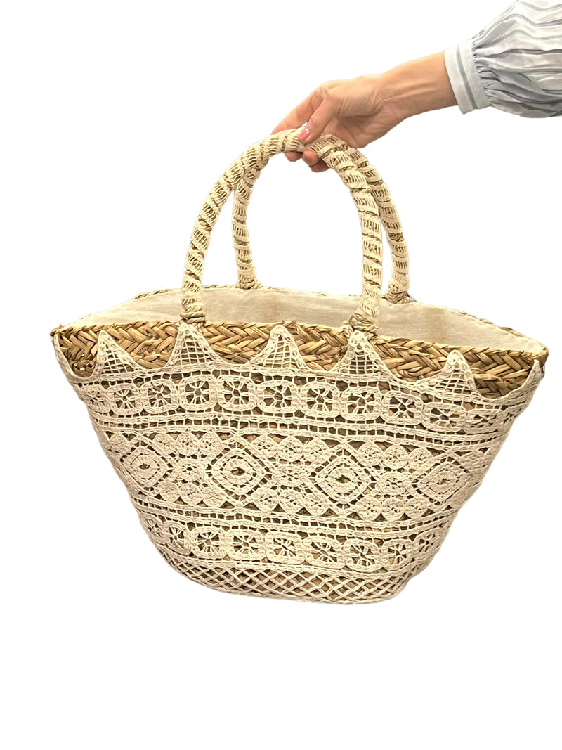 Antonella Straw Bag  - Cream