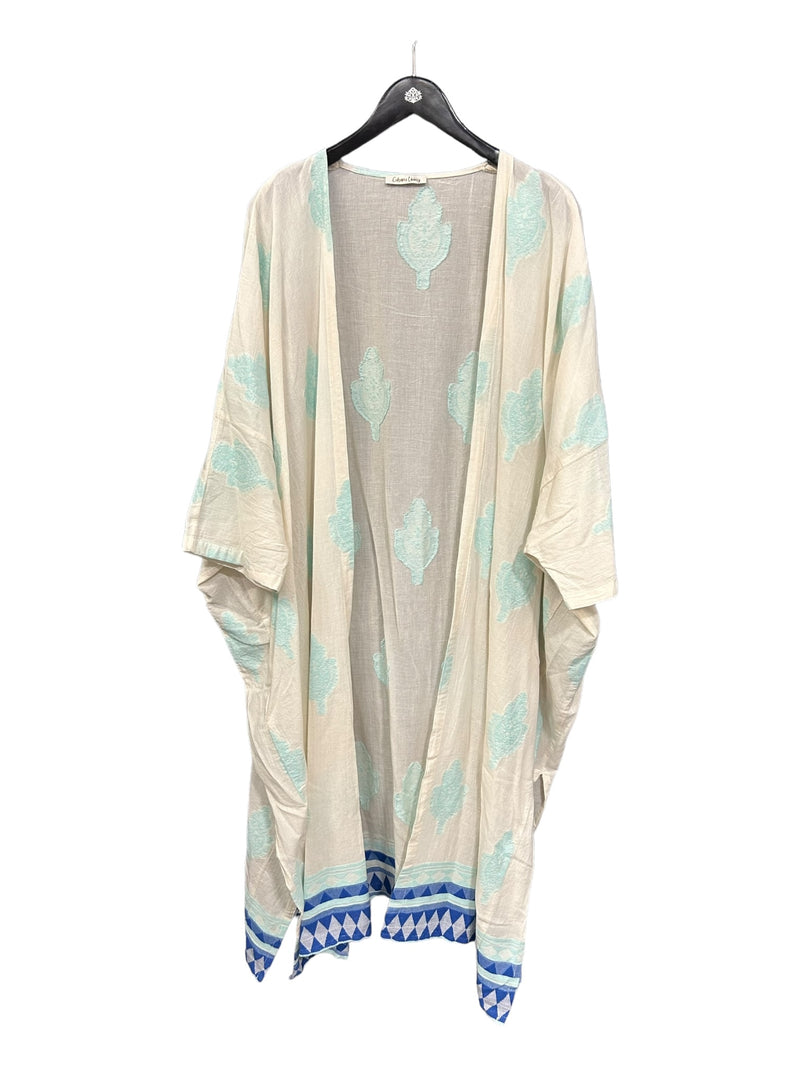 Kimono SAMOS - Offwhite / Aqua - LB