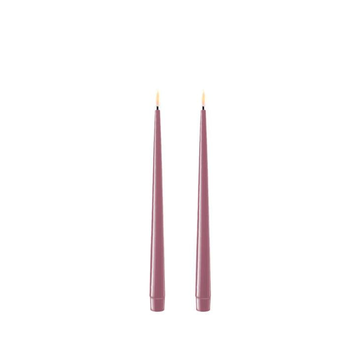 Dinner Candles LED - H 28 cm - Set/2 - Light Purple
