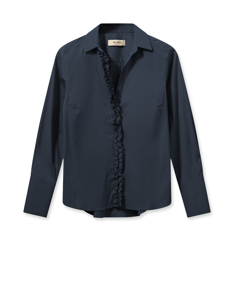 Shirt - Sybel Satin Shirt - Navy - LB