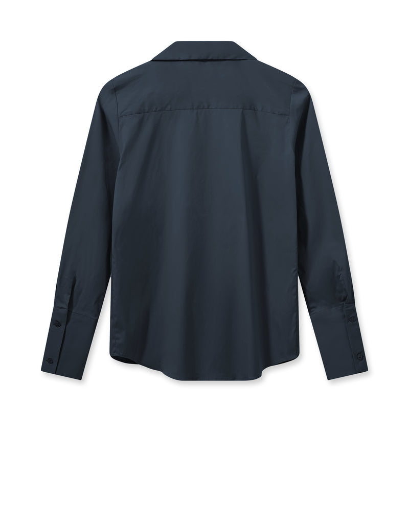 Shirt - Sybel Satin Shirt - Navy - LB