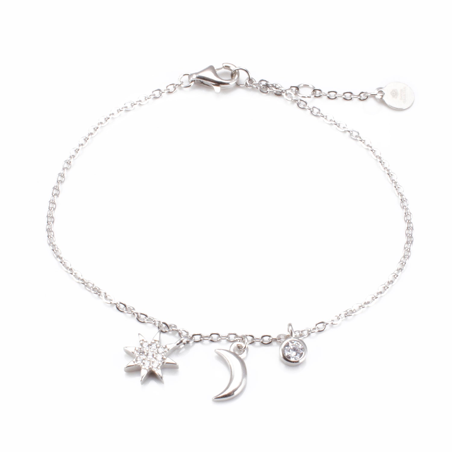 Silver Star & Moon Bracelet